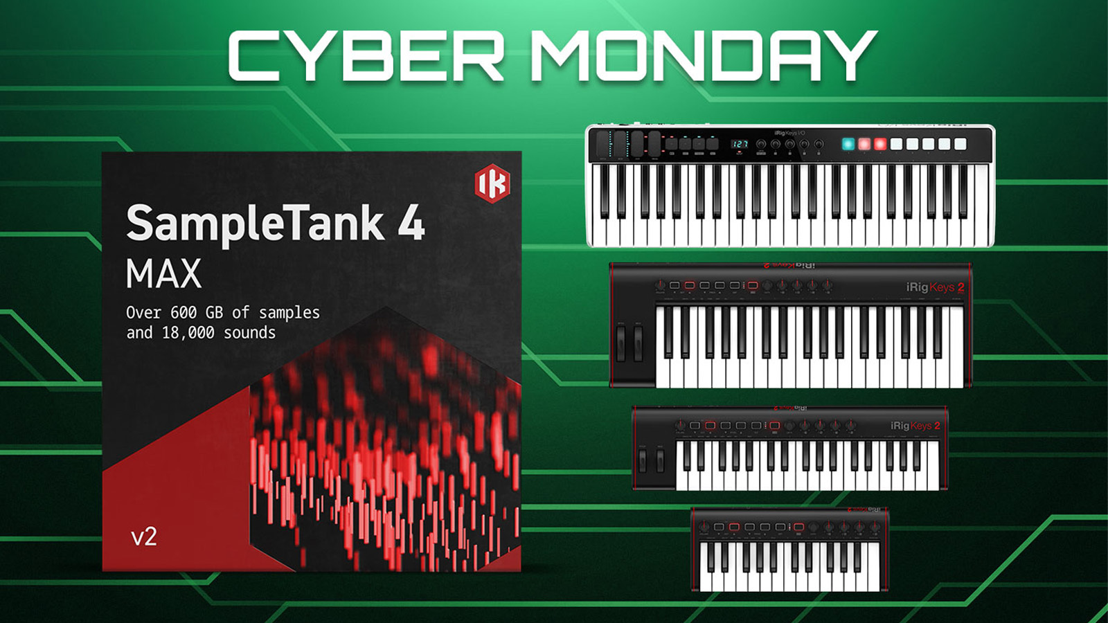 IK Multimedia　対象iRig KeysシリーズMIDIキーボード購入&登録で、SampleTank 4 MAX v2を期間限定で無償提供！