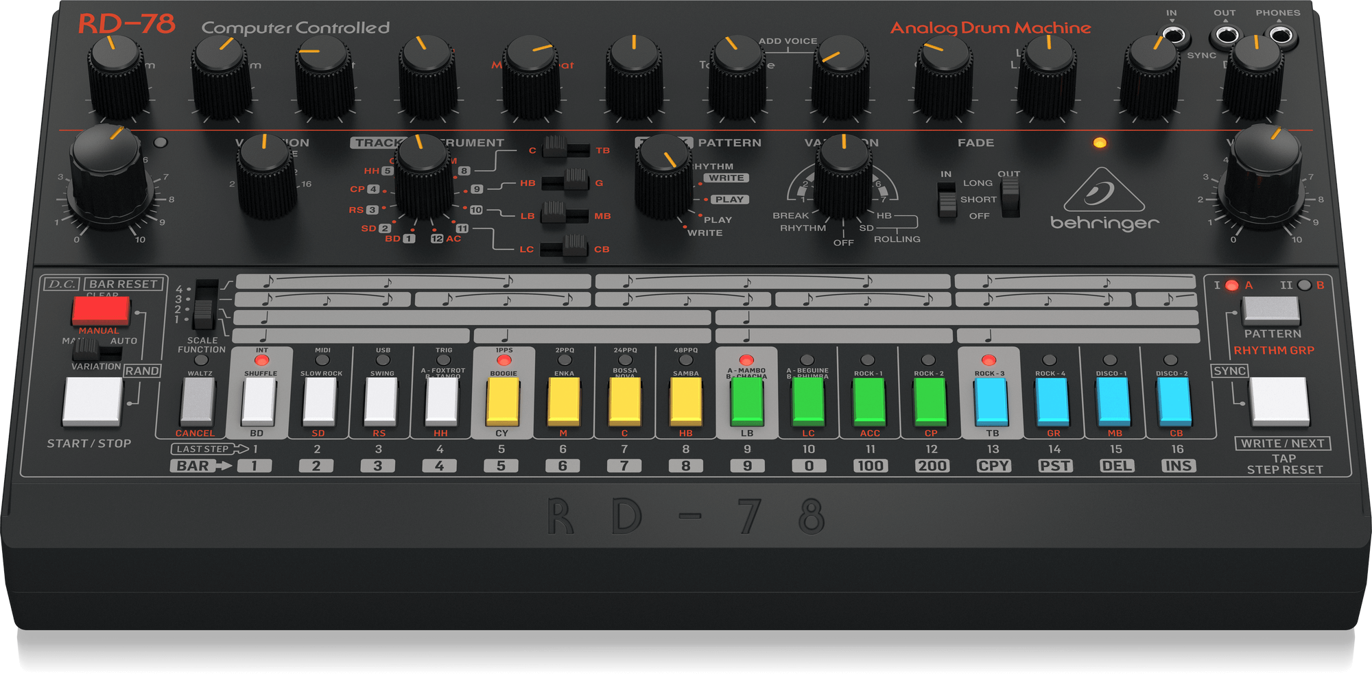 Behringer RD-78 | 伝説のアナログリズムマシーン CR-78 のクローンモデル