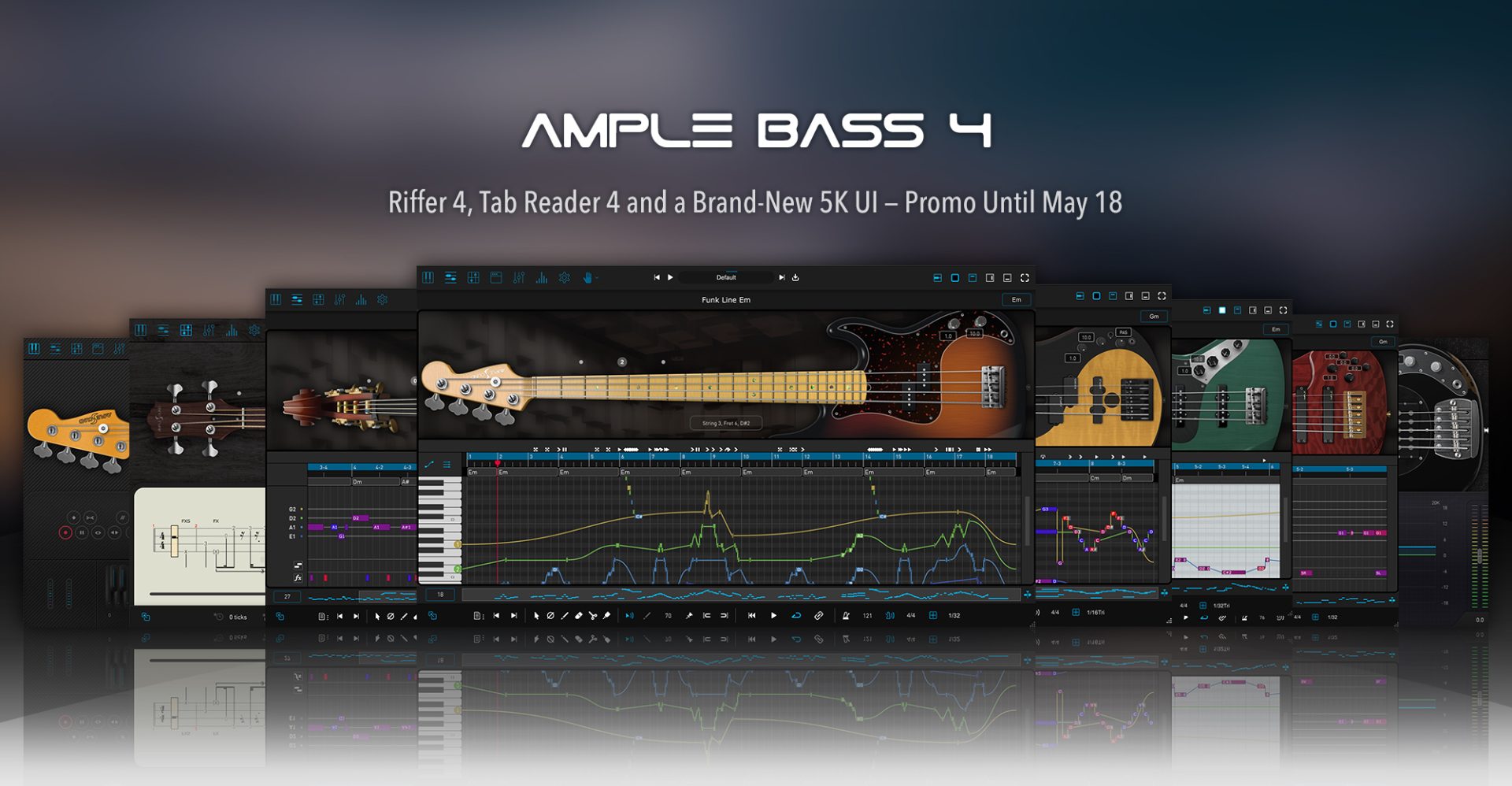 AMPLE SOUND AMPLE BASS v4 | ピアノロール搭載のRiffer 4などさらに進化