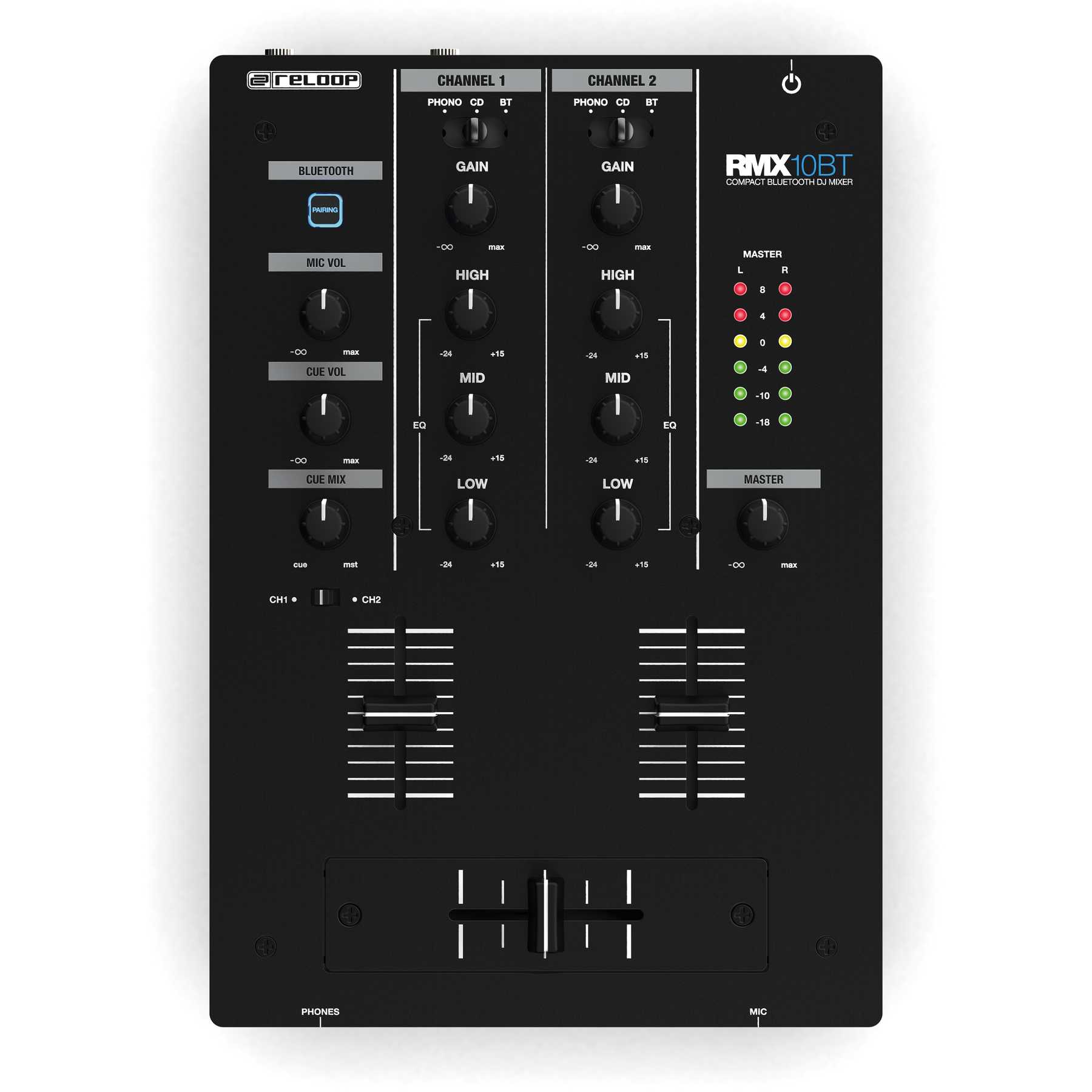 Reloop RMX-10BT Bluetooth入力搭載 DJミキサー ⑨ Reloop RMX-10 BT | Bluetooth入力搭載のDJミキサー、スマホ