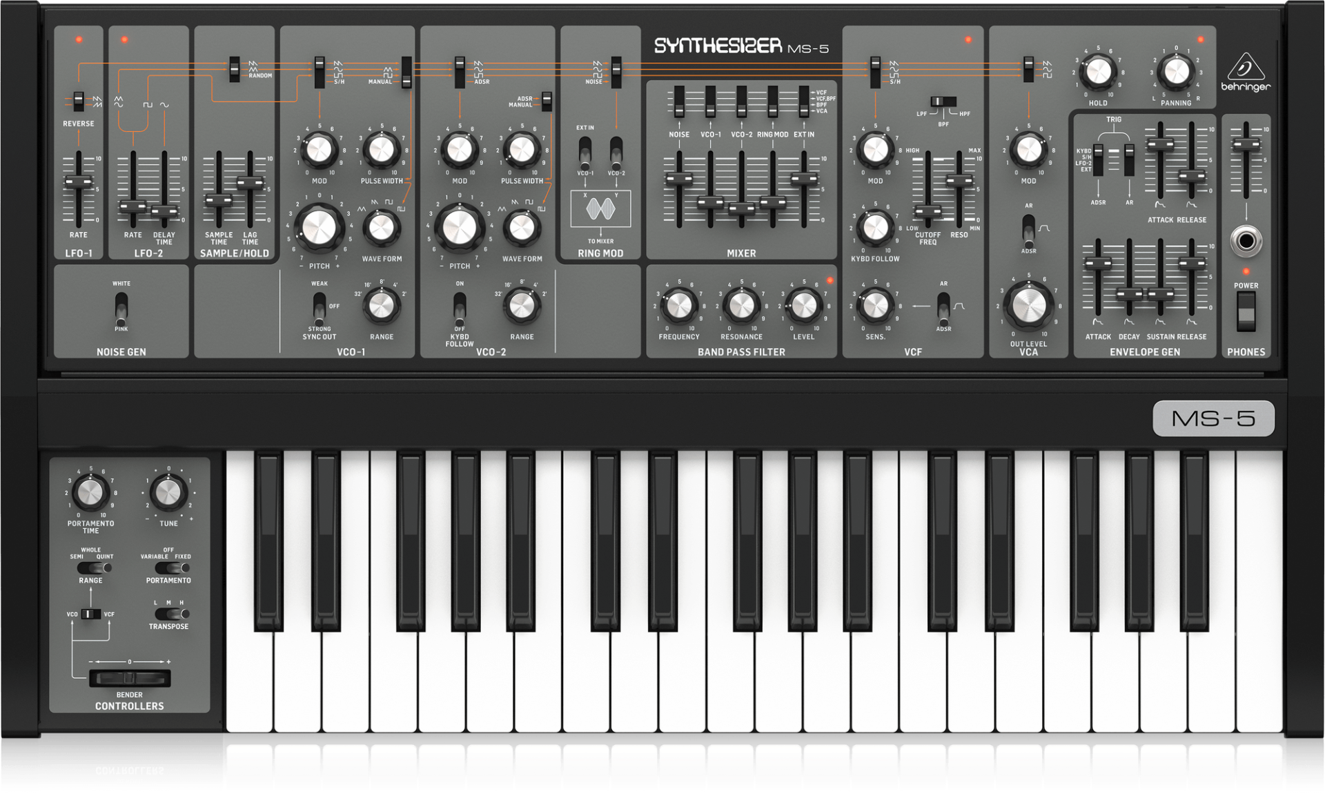 Behringer MS-5 | 2VCO搭載アナログシンセサイザー、銘器 Roland SH-5のクローンモデル