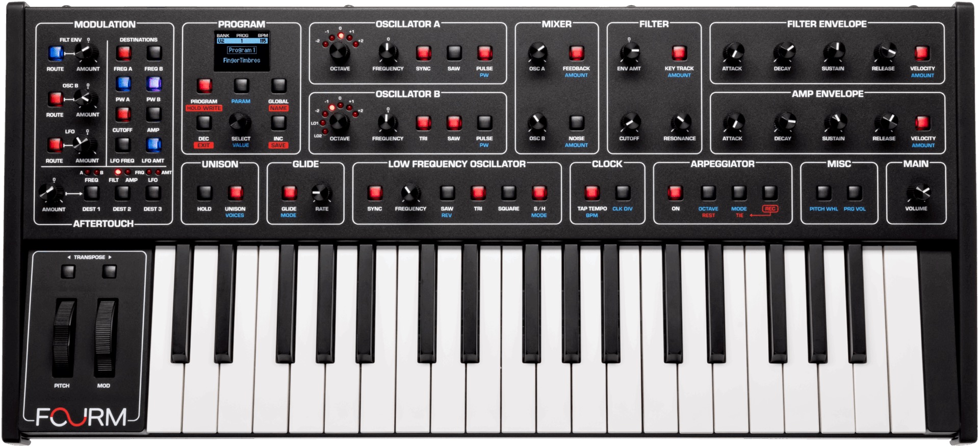 Sequential Fourm | Prophet-5系アナログオシレーター搭載のコンパクトな4ポリ・アナログシンセサイザー
