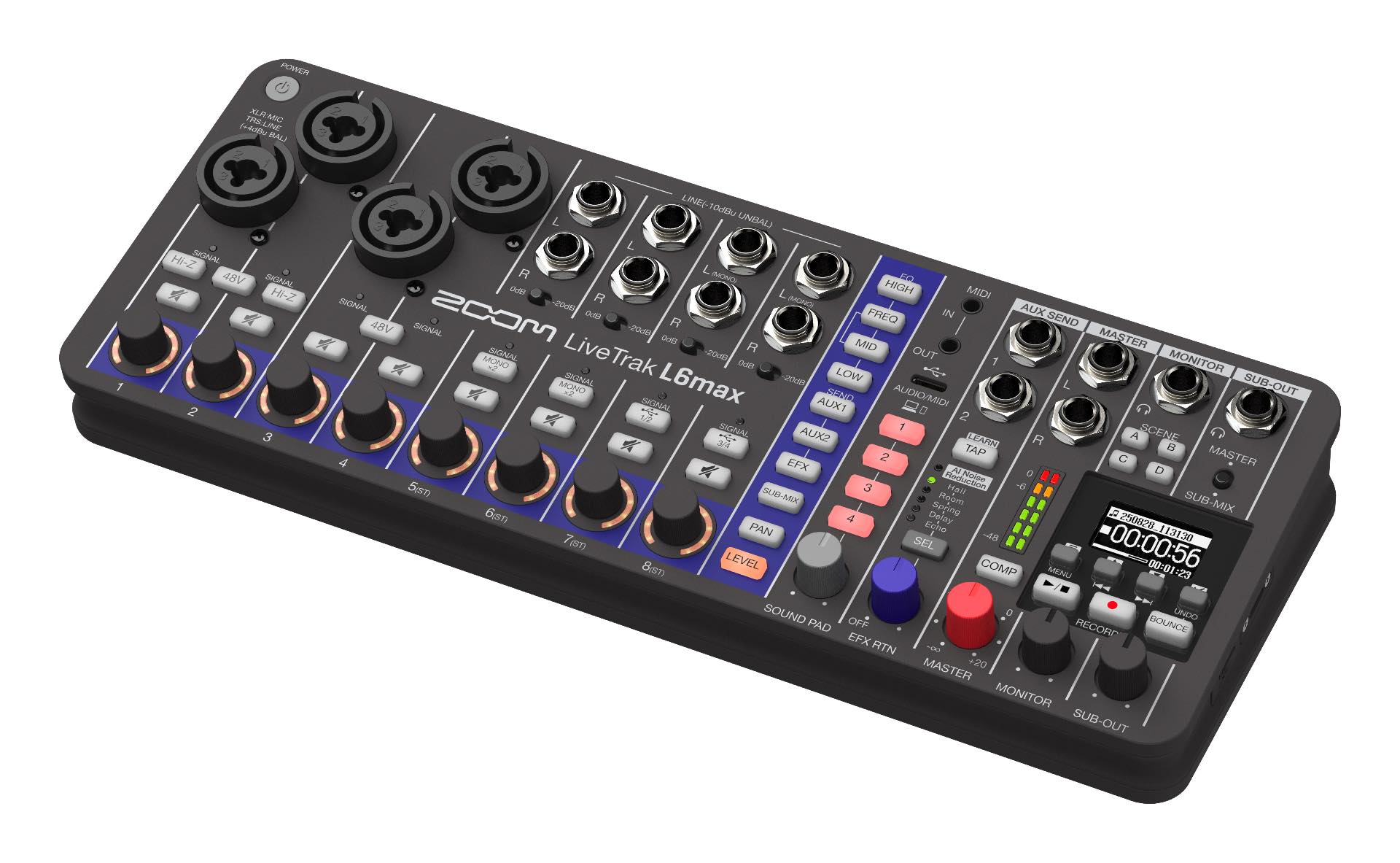 LiveTrak L6max | 32bitフロート、12入力／14トラック同時録音に対応するデジタルミキサー＆レコーダー