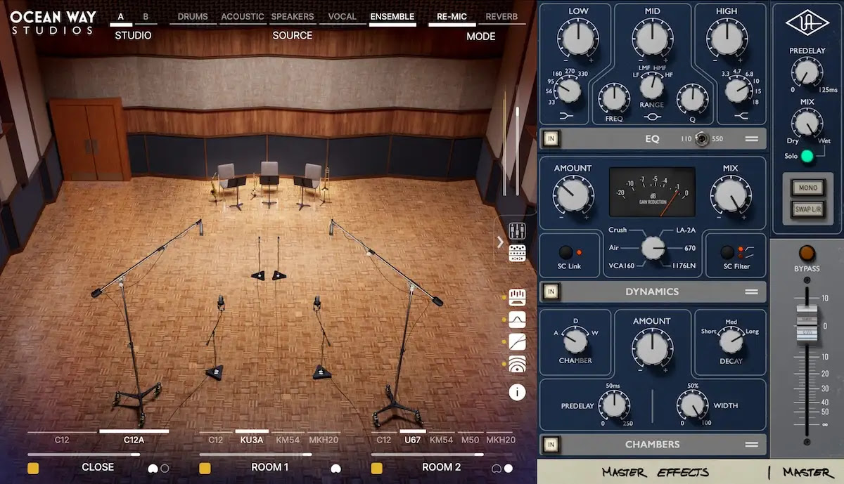 Universal Audio Ocean Way Studios Deluxe | 伝説のスタジオサウンドを自宅の制作環境に再現するプラグイン