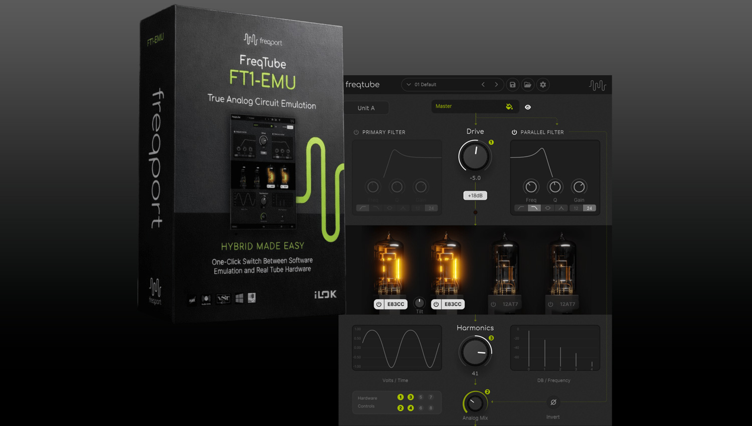 Freqport FreqTube FT1-EMU | SPICE回路モデリングの真空管エミュレーションプラグイン
