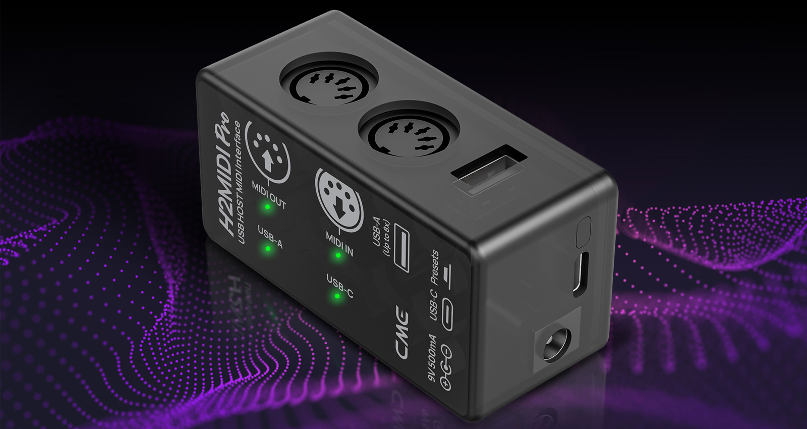 CME H2MIDI Pro | PCなしでUSB MIDIをDINへ、最大8ポート拡張と4プリセット対応