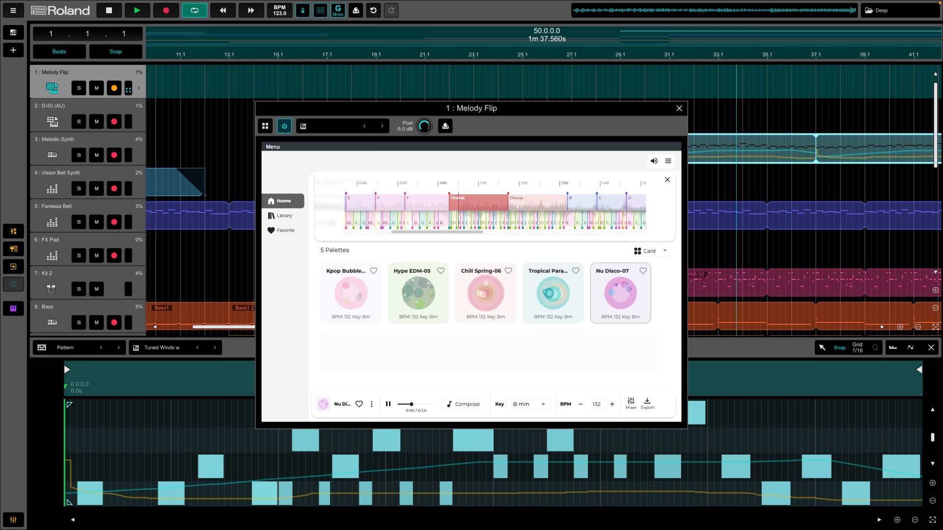 ローランドがソニーコンピュータサイエンス研究所の研究成果を取り入れた、AIメロディー生成ソフト「Melody Flip」を発表