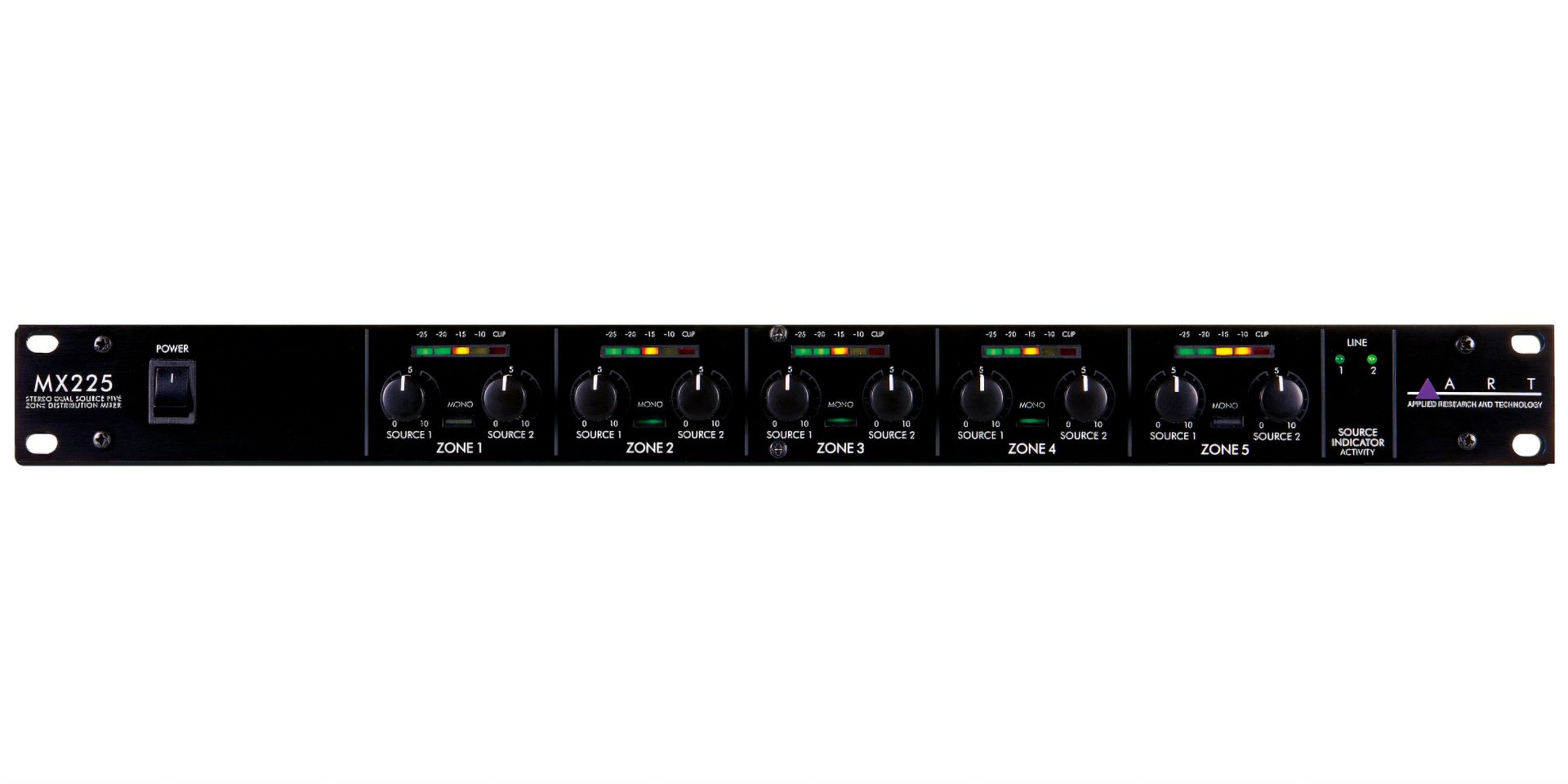 ART 「MX225 U」 | 音源を5つのエリア振り分ける5ゾーン・ミキサー