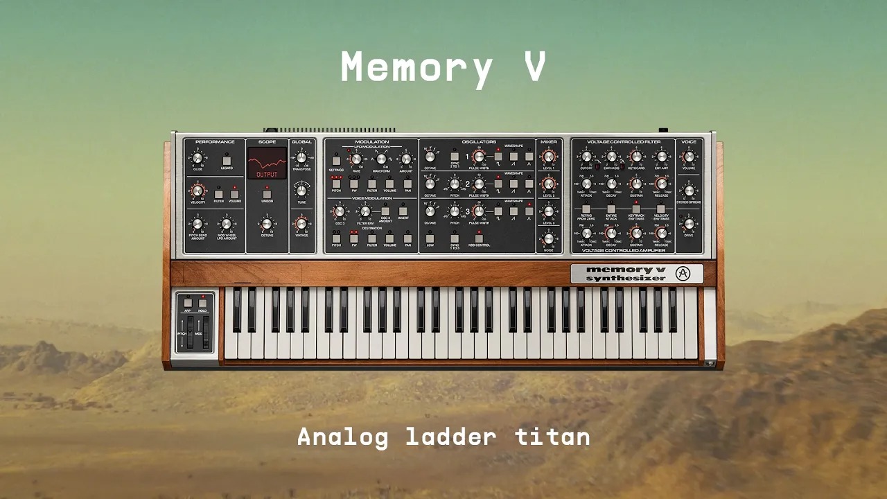 Arturia Memory V | Memorymoogの3VCOとラダーフィルターを再現し、MPEや4層ARPで現代的に拡張されたソフト音源