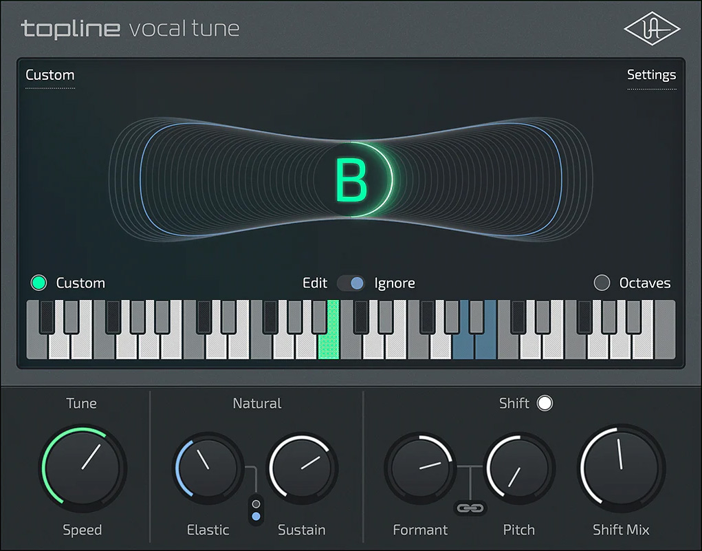 Universal Audio「Topline Vocal Tune」超低遅延で快適なピッチ補正を