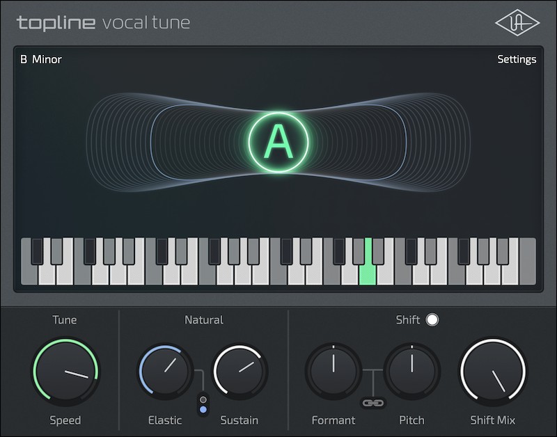 Universal Audio「Topline Vocal Tune」超低遅延で快適なピッチ補正を実現するボーカル用プラグイン