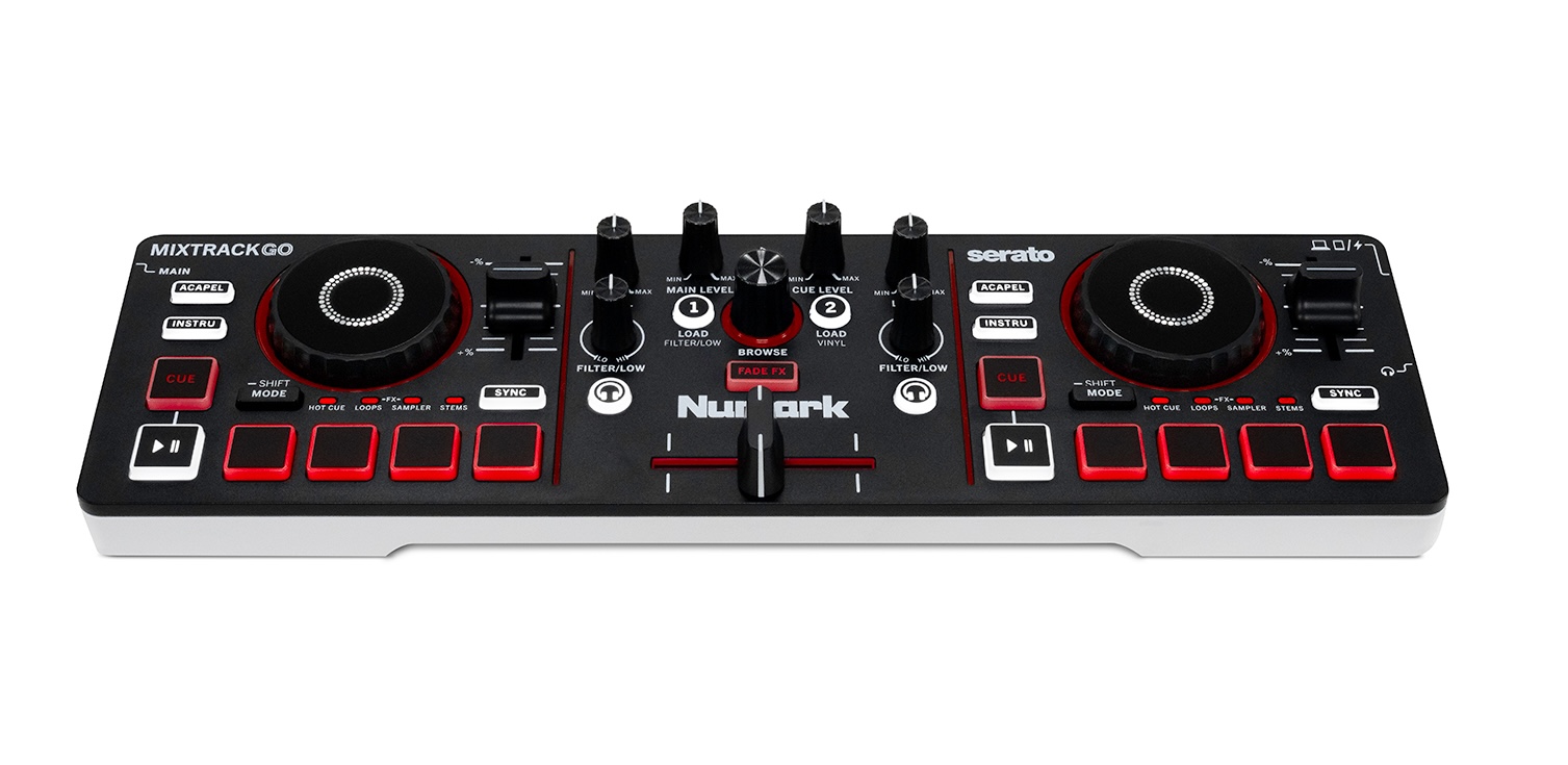 Numark MixTrack Go | Bluetooth MIDI対応、スマートフォンやタブレットからワイヤレスにDJプレイできるコンパクトな2デッキDJコントローラー