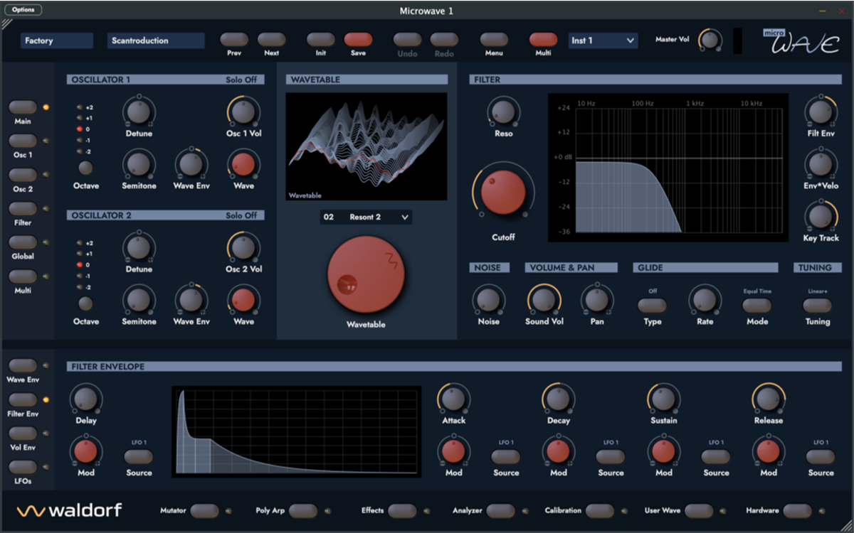 Microwave 1 Plugin version 2.0 | 初代Microwaveの音源回路とアナログ・フィルターを忠実に再現したソフトウェア・シンセサイザー