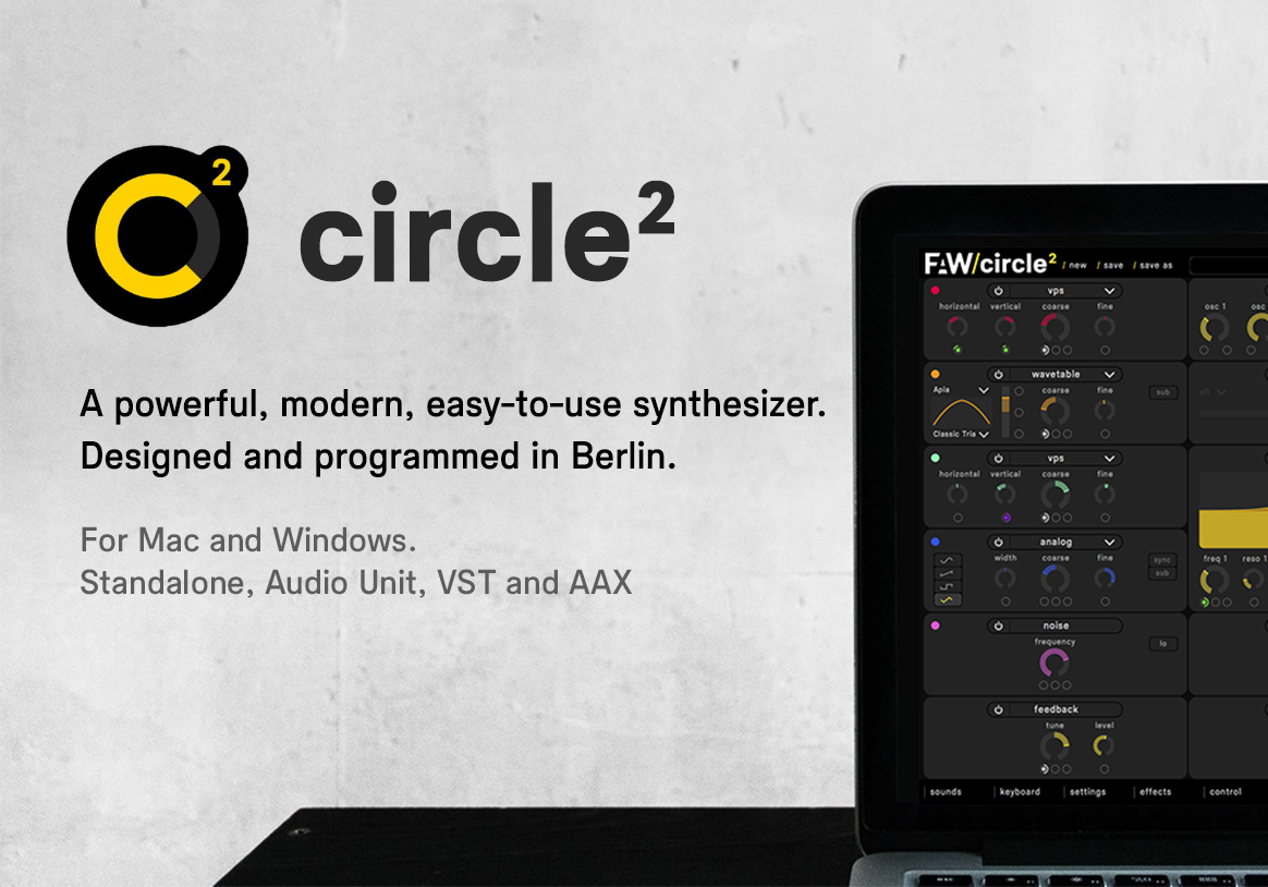 直感的に音作りができるソフトシンセ最新バージョン Future Audio Workshop Circle 2