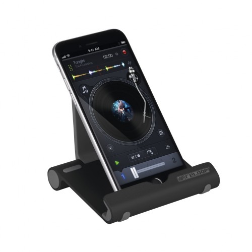 タブレットやスマートフォンの設置に便利なラップトップスタンド Reloop TABLET STAND