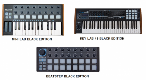 Arturia  MINI LAB  / KEYLAB 49  /  BEATSTEP の限定ブラック・エディション登場