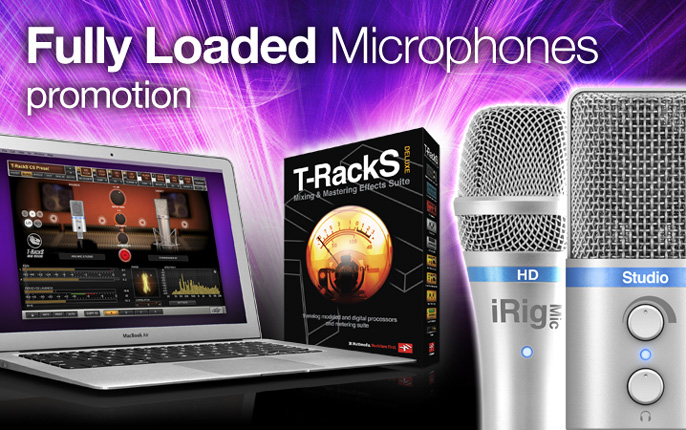 iRig Mic HD、iRig Mic Studio を購入・登録すると T-RackS Deluxe と Mic Room for Mac/PC をプレゼント！
