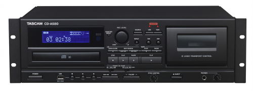 TASCAM CD-A580 | ラックマウント可能な業務用カセットレコーダー、CDプレーヤー、 USBメモリーレコーダー/プレーヤー