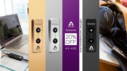 Apogee の超小型 USB DAC & ヘッドフォン・アンプ「Apogee Groove」20%オフ！