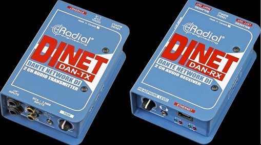 Danteネットワーク対応オーディオ・トランスミッタ DiNET DAN-TX、オーディオ・レシーバ DiNET DAN-RX