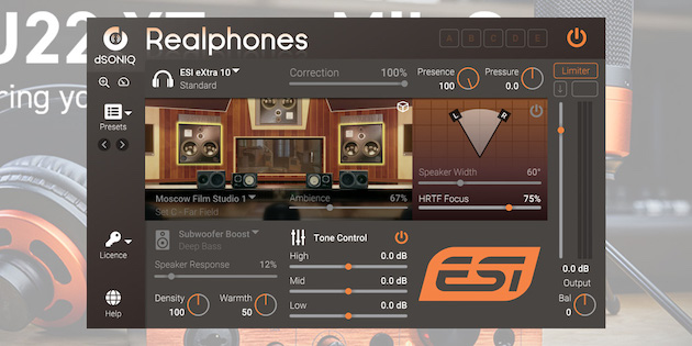 ESI 「U22 XT cosMik Set」購入でモニタリング・シミュレータ「Realphones ESI Edition」をプレゼント