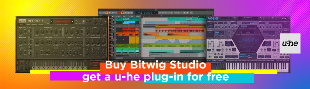 Bitwig Studio購入でu-heソフトシンセが無償でもらえる！