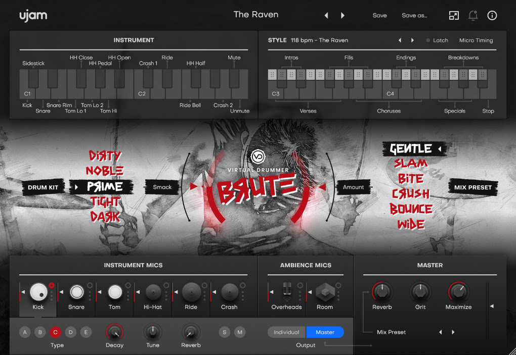 UJAM Virtual Drummer BRUTE | グランジのドラミングを再現するプラグイン・インストゥルメント