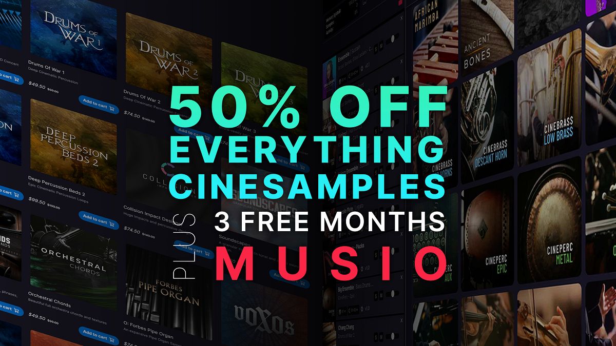 Cinesamples 全製品50%オフ+Musio3ヶ月分プレゼントセール