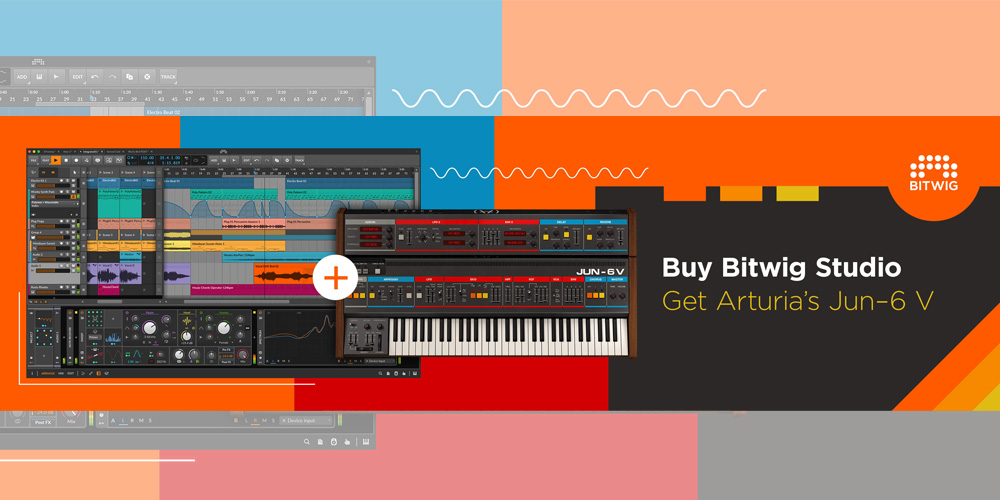Bitwig Studio購入またはアップグレードで、ソフト音源 Arturia JUN-6 V をプレゼント
