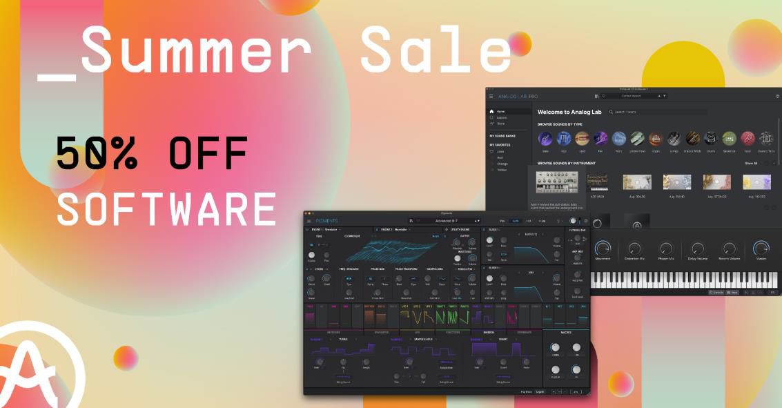 Arturia Summer Sale 2024　期間限定！超お得なサマーセール〜対象のソフトウェアが50%OFF！