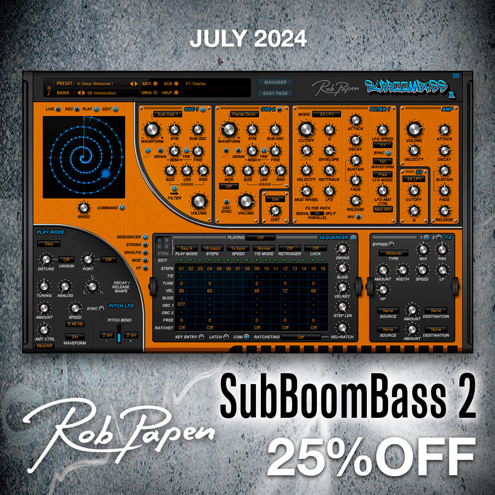 Rob Papen の SubBoomBass 2 が特別価格