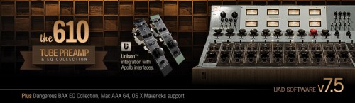 Universal Audio UAD/Apolloシリーズ 新バージョン7.5ソフトウェアをリリース