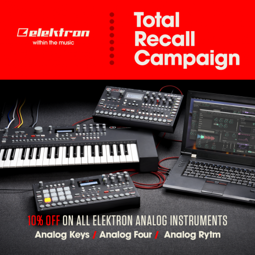 Elektron ANALOG シリーズが10％オフ！TOTAL RECALL キャンペーン