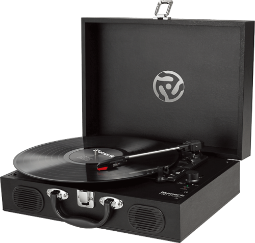 黒レザー調スーツケースのレコードプレーヤー Numark PT01 Touring 発表