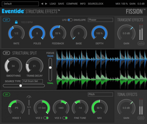 Eventide FISSION ( Physion ) 発表！音をトランジェントとトーナル成分に分割可能な画期的プラグイン