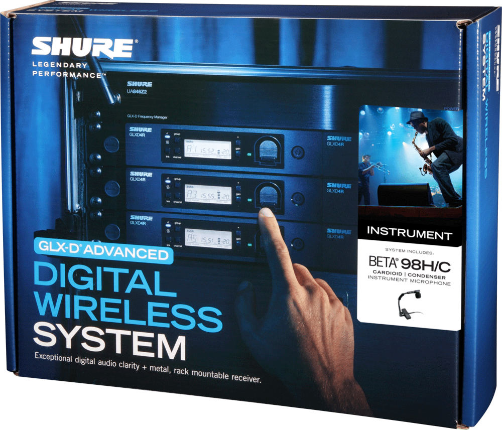 ラックマウント型SHURE GLXD24R/B87A　ワイヤレスマイクセット SHURE GLXD24R+J/B87A-Z2 ラックマウント ハンドヘルド型