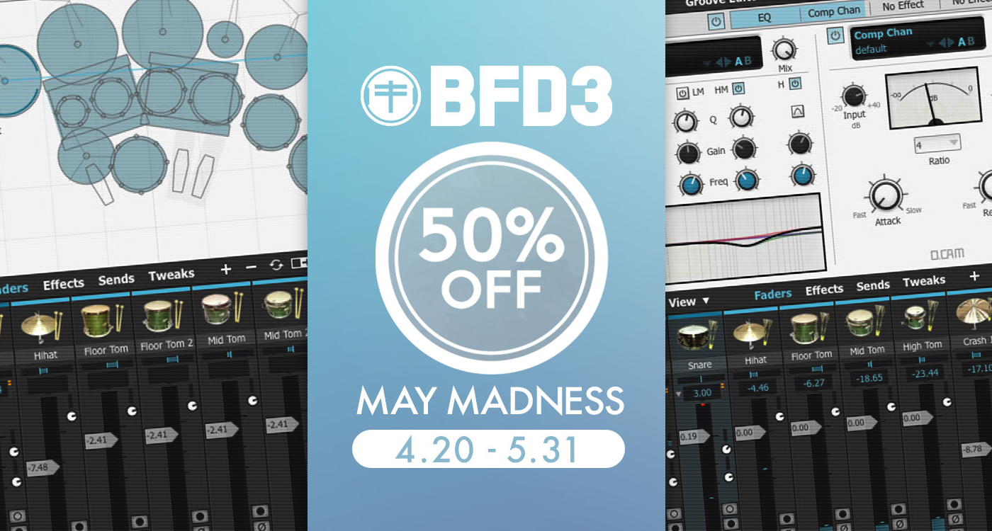 約160GB のオーディオデータを収録したドラム音源 FXpansion BFD3 が50%超OFF！