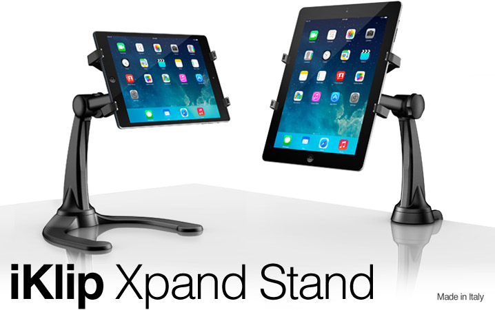 IK Multimedia  iKlip Xpand Stand | あらゆるシーンでモバイル端末を設置可能にするスタンド