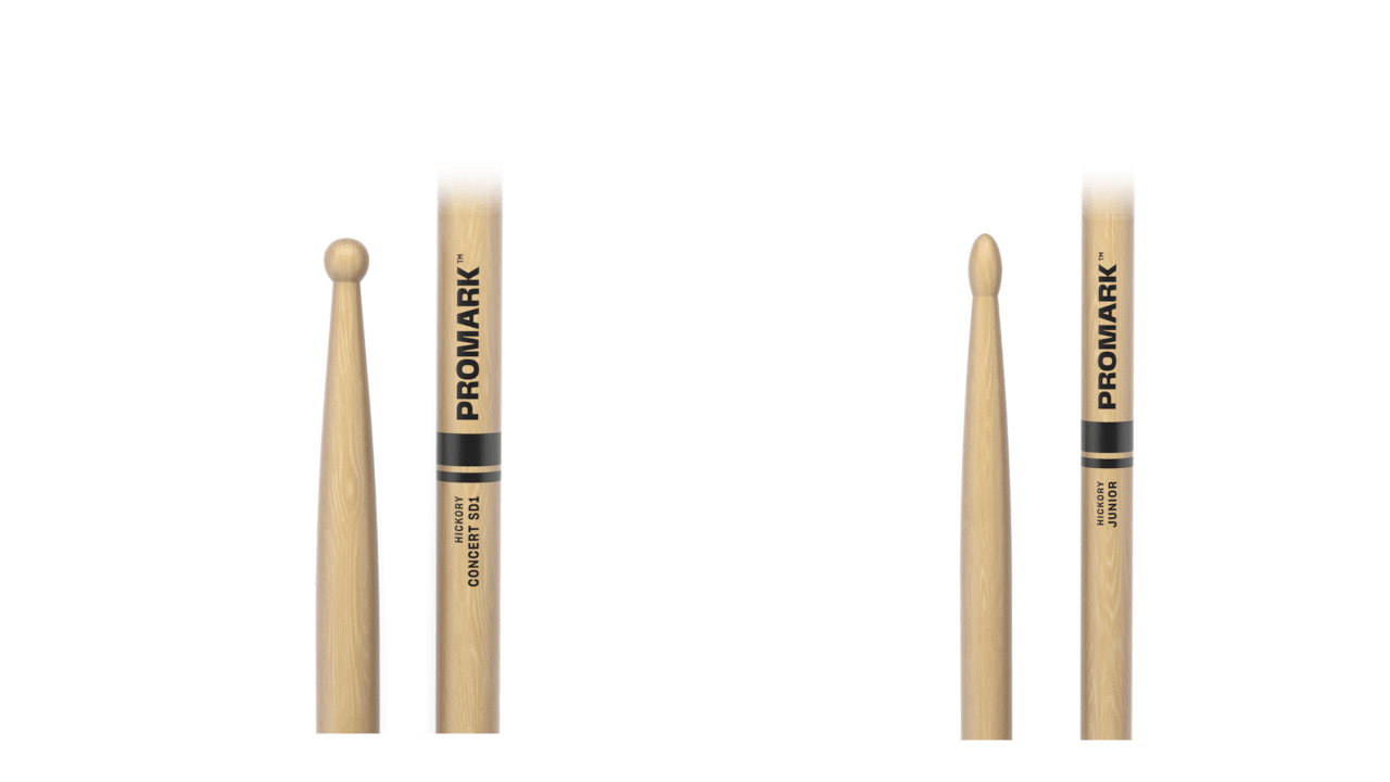 Promarkよりニューモデルが2品番登場　ヒッコリー材のConcert SD1とジュニアスティック