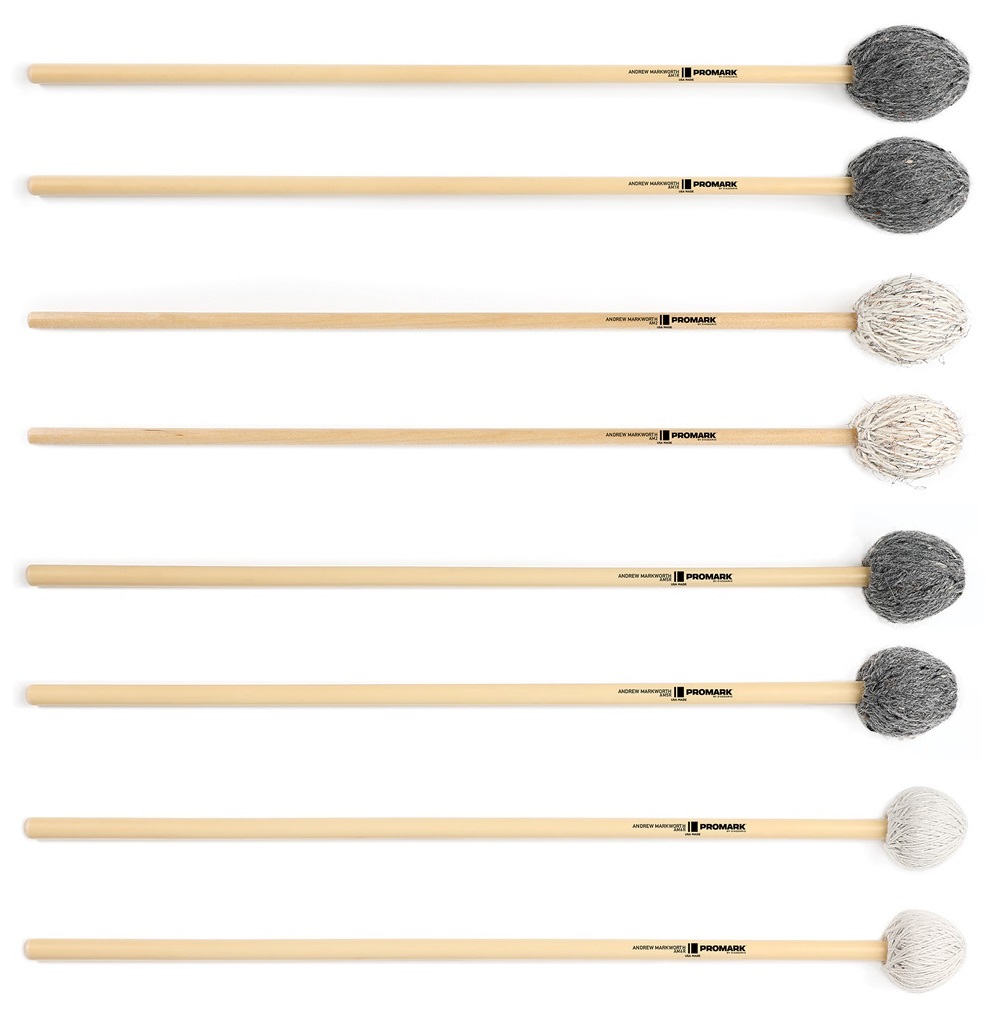 【マレット】-PROMARK-作曲家Andrew Markworthと共同開発されたマレット発売！-マリンバ用4種類、ビブラフォン用4種類-