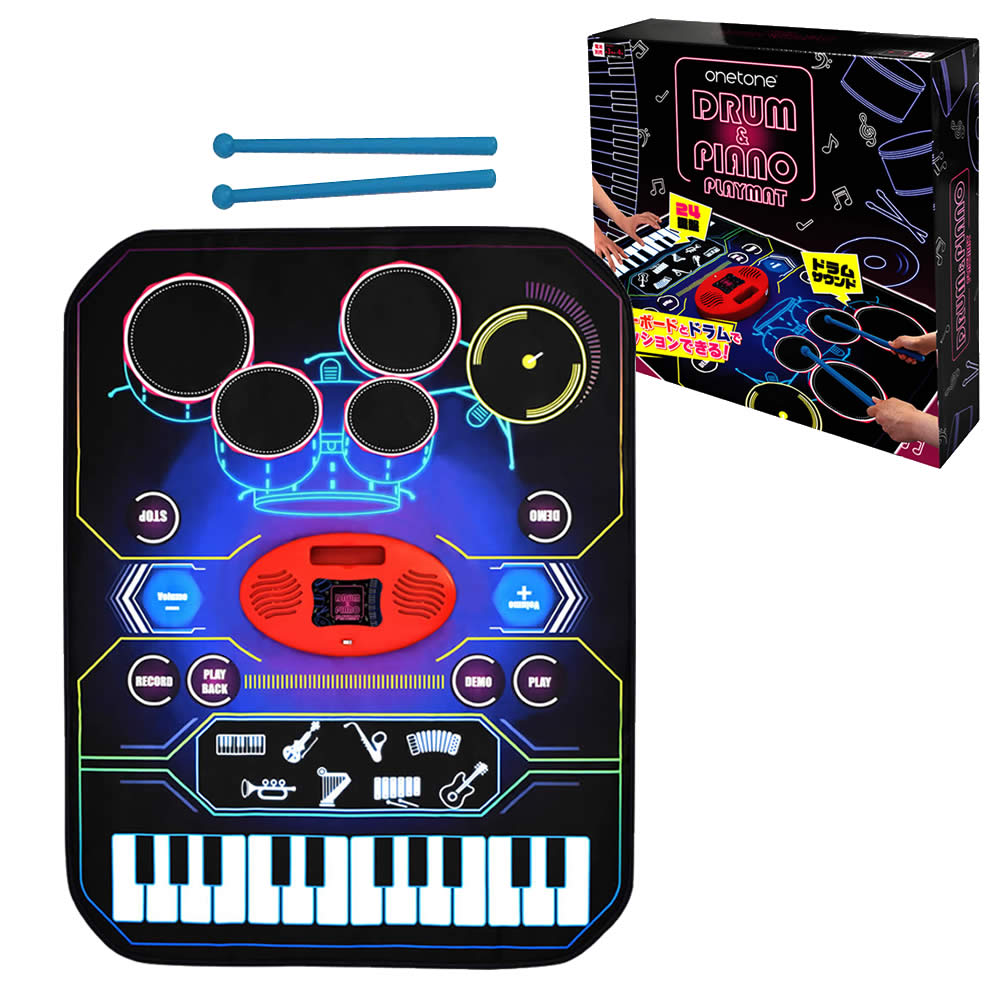 【新製品】Onetone OTSPM-01DR｜ドラムとピアノが1枚のマットに！ドラム＆ピアノプレイマット発売！