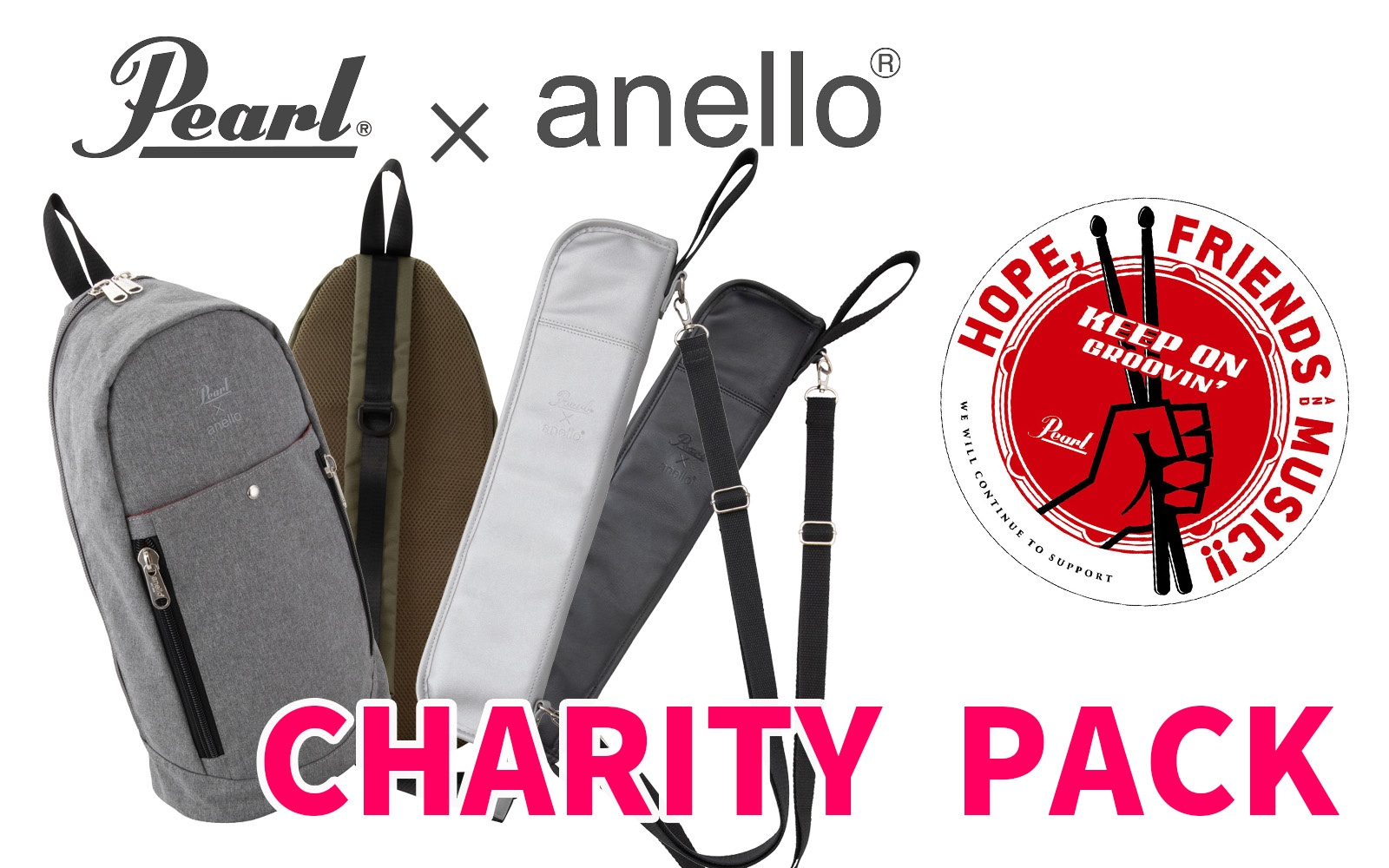 【アクセサリー】Pearl×Anelloコラボバッグに被災地復興チャリティステッカーをつけた限定パック発売！